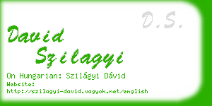david szilagyi business card